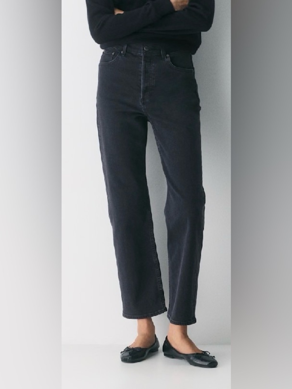 Denim Forum the Arlo High Rise Straight Leg Faded Black Jeans Size 31 - Picture 1 of 17